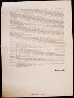 1940 A Rongyos Gárda tiltakozó röplapja a nyilasok által benyújtott nemzetiségi törvényjavaslat elle...