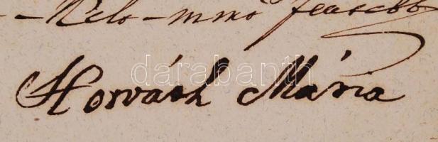 1867 Pálóczi Horváth Mária a református egyház mecénása által aláírt okmány inasának convennioja