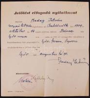 1947 A Szociáldeokrata párt jelölést elfogadó nyilatkozata Kéthly Anna és Marosán György saját kezű aláírásával