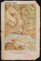 cca 1930 Nógrádverőce és környéke vászon térkép 30x20 cm