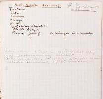 cca 1910 Réh (Révhelyi) Elemér művészettörténész, műemlékvédelmi szakember készített kézzel írt jegyzetei füzetben különböző művészettörténeti könyvekhez, publikációkhóz, sok egyházi építészeti témával. kb 100 oldal