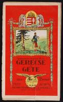 cca 1930 Kirándulók térképe 11: Gerecse és Gete. M. Kir. Állami Térképészet Jó állapotban