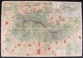 cca 1930 Kirándulók térképe 6/a: Mátra hegység. Vászon térkép. M. Kir. Állami Térképészet Jó állapotban 90x60 cm