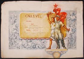 cca 1960-1980 13 db szocreál oklevél