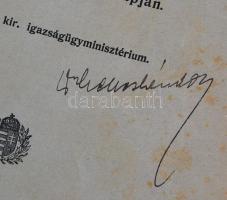 1926 Rangsor: Az igazságügyi dolgozók, bírák ügyészek rangsora. Kiadja a M. kir. Igazságügyminisztér...