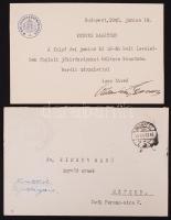 1945 Valentiny Ágoston igazságügyminiszter aláírása köszönő levélen