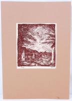 Rudnay Gyula (1878-1957): Napsütés 1937. Cinkográfia, papír, jelzett a nyomaton, 13×12 cm