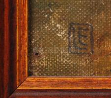 LE jelzéssel: Ház az erdőszélen. Olaj, vászon, restaurált, keretben 27×42 cm