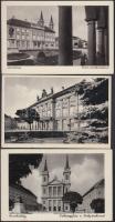 Szombathely - 3 db régi városképes lap: székesegyház, Szily szobor, Püspöki palota