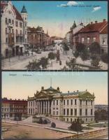 Szeged - 5 db régi városképes lap: Kultúrpalota, Tisza Lajos körút, Rákóczi szobor, városháza