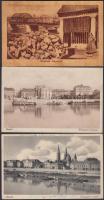 Szeged - 4 db régi városképes lap: Rókus templom, Tisza part, palotasor, paprika
