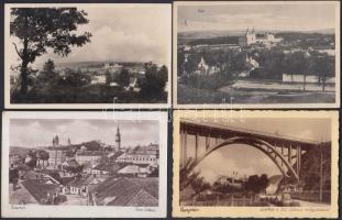 4 db régi magyar városképes lap: Veszprém (2), Zirc (2) / 4 old Hungarian postcards