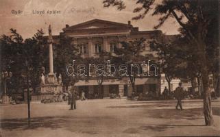 Győr - 2 db képeslap: Lloyd épület, sétatér