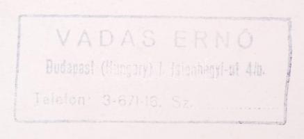 1930-1940 Vadas Ernő (1899-1962) vintage fotója a Budai Várban levő Szentháromság szoborról, szerzői...