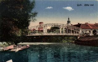 Győr - 2 db képeslap: Rába híd, Kisfaludy sétány