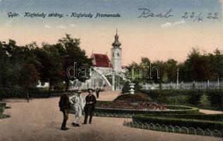 Győr - 2 db képeslap: Rába híd, Kisfaludy sétány