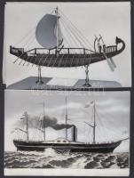 cca 1980 Hajófotó reprodukciók, 6db / 
Reproductions of ship photos, 6 photos, 12x18-13x18cm