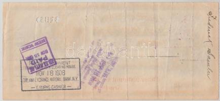 Amerikai Egyesült Államok 1908. "Banking House of R.S.Battles" kitöltött csekk T:III
USA 1...