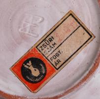 Iparművészeti Vállalat, kis, mázas kerámia hamutál, jelzett, apró lepattanással, d: 14cm