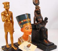 Original Verse and Art egyiptomi kollekcióból három figura, jelzettek, hibátlanok, m:16-23 cm