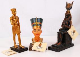 Original Verse and Art egyiptomi kollekcióból három figura, jelzettek, hibátlanok, m:16-23 cm