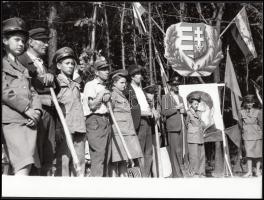 1947-1950 Úttörővasút. 4db sajtófotó, későbbi nagyítás, 18x24cm