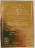 Star Wars 23 karátos arannyal bevont emlékkártya plasztiktokban / Memorial card plated with gold 10x...