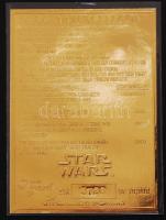 Star Wars Millenium Falcon 23 karátos arannyal bevont emlékkártya plasztiktokban / Memorial card pla...