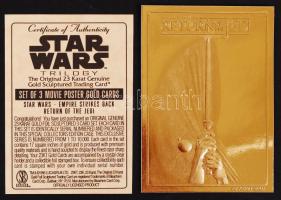 Star Wars Return of the Jedi 23 karátos arannyal bevont emlékkártya plasztiktokban / Memorial card plated with gold 10x8 cm