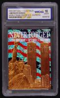 World Trade Center 9/11 23 karátos arannyal bevont emlékkártya plasztiktokban / Memorial card plated with gold 10x8 cm