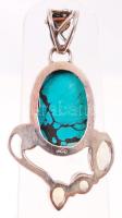 Ezüst Ag. függő citrinkő és türkiz díszítéssel. / Silver pendant with citrin and turqoise 9,3g