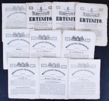 1846 "Miskolczi Értesítő" hirdetési újság. 1846. július 9.-1846. december 24. V. évf. 2-26. szám, 25 db.