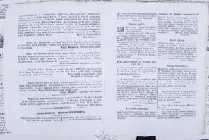 1846 "Miskolczi Értesítő" hirdetési újság. 1846. július 9.-1846. december 24. V. évf. 2-26...