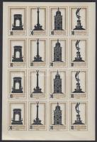 1930 Nemzetközi Építészkongresszus és Tervkiállítás. Budapest, 1930, 4db klf ív, zöld 4x4 vágott, 3x...