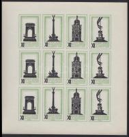 1930 Nemzetközi Építészkongresszus és Tervkiállítás. Budapest, 1930, 4db klf ív, zöld 4x4 vágott, 3x...