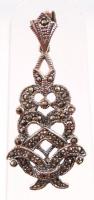 Ezüst (Ag) függő, markazitos, áttőrt díszítéssel / Silver pendant with markazit 7,3g
