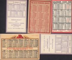 1921-1928 5 db kártyanaptár
