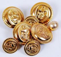 7 db aranyozott hajós gomb