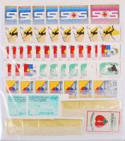 1900-2000  Levélzárók, bor zárjegyek, dohány zárjegy stb. 383 db, 4 db berakólapon, egyszerű, gyűrűs...