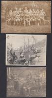 cca 1916 3 db I. világháború fotó Szász Ágoston és tisztjei, géppuskások / 3 World War I. photos