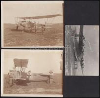 cca 1916 3 db I. világháborús fotó harci repülőkről / 3 World War I. photos of military planes