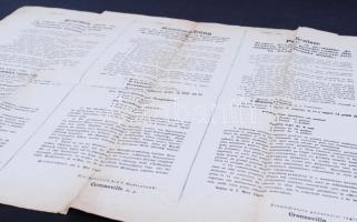 1865 Háromnyelvű lótenyésztési díjazás plakát, Nagyszeben. A szélein szakadt, foltos