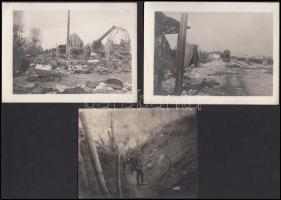 1917 3 db I. világháborús fotó: Kratochwil ezredes, olasz visszavonulás / 3 World War I. photos. One with Italian retreat