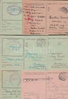 1940-1943 Tábori levelezőlap érdekes pecsétekkel, 7 db.