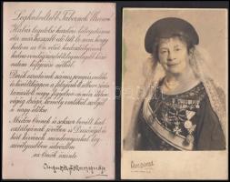 cca 1916 Aguszta főhercegnő köszönő képeslap és fotólap kitüntetéseivel