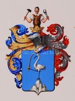 1906 Címer hitelesítő bizonyítvány kézzel festett címerrel