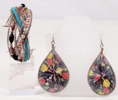 Arab kerámia vázák, hibátlanok, selyem-fém fülbevaló pár, bizsu karkötő