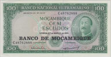 Mozambik 1961. 100Esc Aires De Ornelas T:I-,II (hajtatlan, sarokhajlás) Mozambique 1961. 100 Escudos Aires De Ornelas C:AU,XF (unfolded)