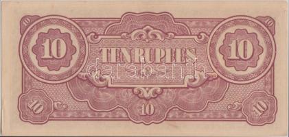 Burma / Japán megszállás 1942-1944. 10R "Ananda templom" T:I-,II (hajtatlan, szélén kisebb...