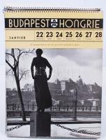 1939 Budapest francia nyelvű reklámos, képes naptár / Picture calendar in French